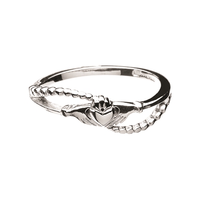 OUT OF STOCK - Sterling Silver Contemporary Ladies Claddagh Ring 5mm