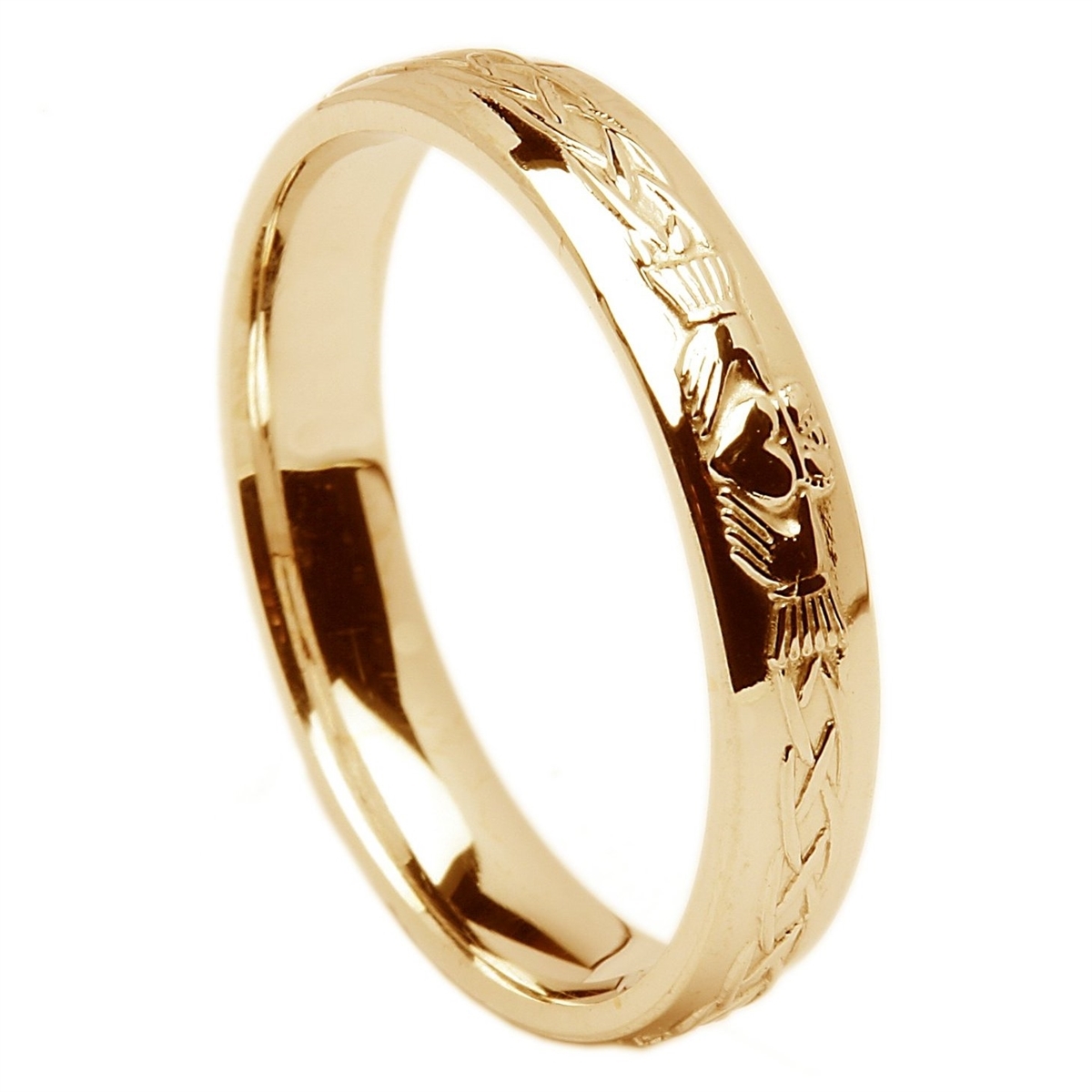 Ladies Heart Trinity Knot Yellow Gold Claddagh Ring - Claddagh Rings - Rings  from Ireland